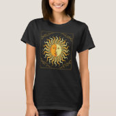 Celestial Bodies Astronomie Boho Sun Crescent Moon T-Shirt (Vorderseite)
