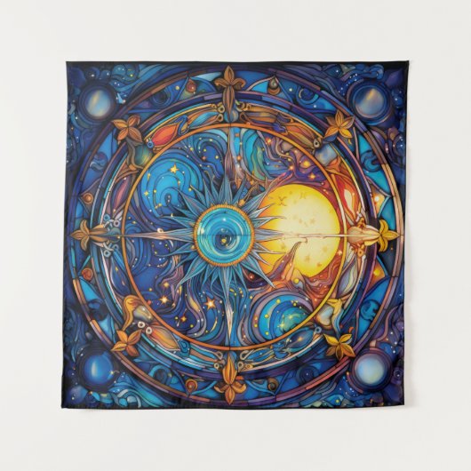 Celestial Bodies Tapestry Wandteppich (Vorderseite (Horizontal))