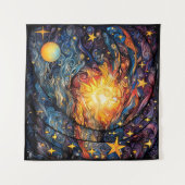 Celestial Bodies Tapestry Wandteppich (Vorderseite (Horizontal))