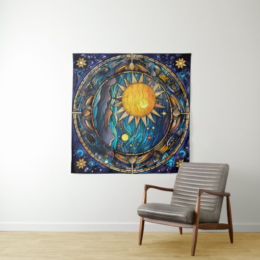 Celestial Bodies Tapestry Wandteppich (Beispiel (Horizontal))