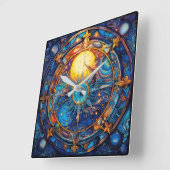 Celestial Bodies Wall Clock Quadratische Wanduhr (Winkel)