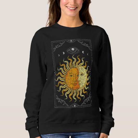 Celestial Body Boho Sun Moon Astronomy Universe As Sweatshirt (Vorderseite)