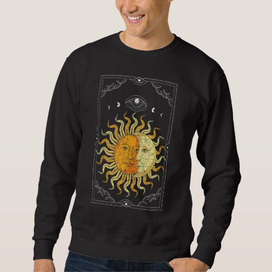 Celestial Body Boho Sun Moon Astronomy Universe As Sweatshirt (Vorderseite)