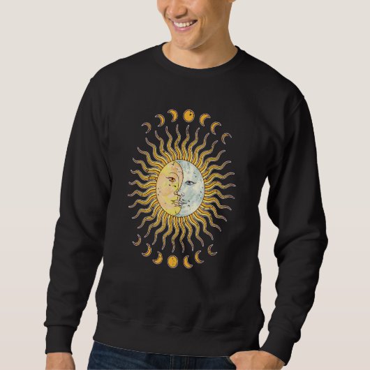 Celestial Body Crescent Moon Sun Boho Astronomy As Sweatshirt (Vorderseite)