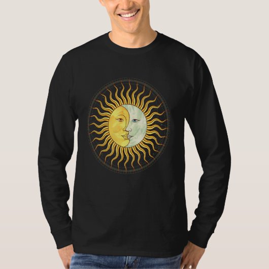 Celestial Body Sun Crescent Moon Boho Aesthetic As T-Shirt (Vorderseite)