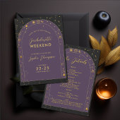 Celestial Boho Arch Junggeselinnen-Abschied Itiner Einladung