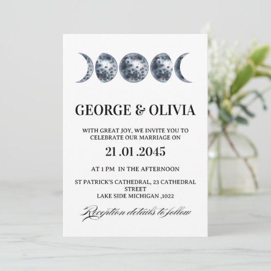 Celestial Boho Astrology Wedding  Wedding Einladung (Stehend Vorderseite)