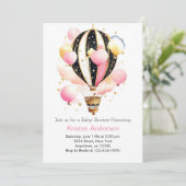 Celestial Boho Balloon Adventure Girl Baby Shower Einladung (Stehend Vorderseite)