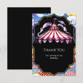 Celestial Boho Circus Geburtstag Dankeskarte (Vorne/Hinten)