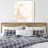 Celestial Boho Leinwanddruck | Minimaler Mondzyklu (Insitu (Schlafzimmer))