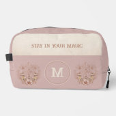 Celestial Boho Moth Mushrooms Monogram Name Waschbeutel (Vorderseite)