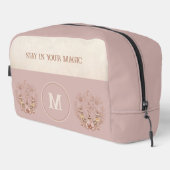 Celestial Boho Moth Mushrooms Monogram Name Waschbeutel (Rechte Ecke)