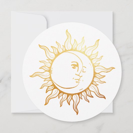 Celestial Boho Round Wedding Einladung (Rückseite)