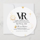 Celestial Boho Round Wedding Einladung (Vorderseite)