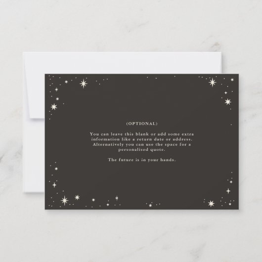 Celestial Boho stars Wedding RSVP Karte (Rückseite)