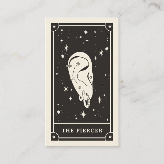 Celestial Boho Tarot Piercer Visitenkarte (Vorderseite)