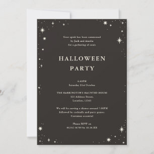 Celestial Boho Tarot Star Black Halloween Einladung