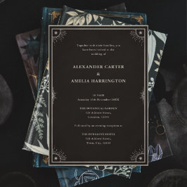 Celestial Boho Tarot Star Black Wedding Einladung