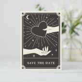Celestial Boho Tarot Wedding Save the Date Card Begleitkarte (Stehend Vorderseite)
