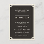 Celestial Boho Tarot Wedding Save the Date Card Begleitkarte (Rückseite)