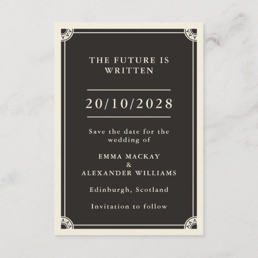 Celestial Boho Tarot Wedding Save the Date Card Begleitkarte (Rückseite)