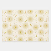 Celestial Boho Terracotta Gold Sun Moon Trendy Geschenkpapier Set (Vorderseite)