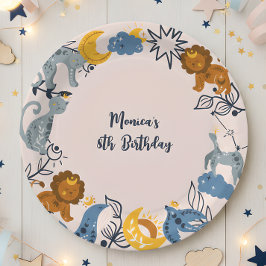 Celestial boho Tiere Geburtstag Pappteller