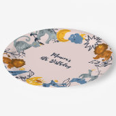 Celestial boho Tiere Geburtstag Pappteller (Schrägansicht)