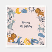 Celestial boho Tiere Geburtstag Serviette (Vorderseite)