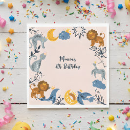 Celestial boho Tiere Geburtstag Serviette