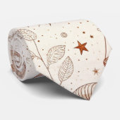 Celestial Botanical Pattern (1) Krawatte (Gerollt)
