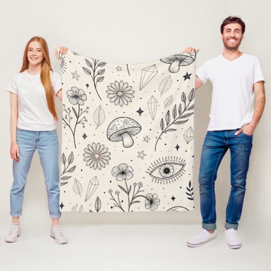 Celestial Botanical Pattern (3) Fleecedecke (Beispiel)