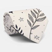 Celestial Botanical Pattern (3) Krawatte (Gerollt)
