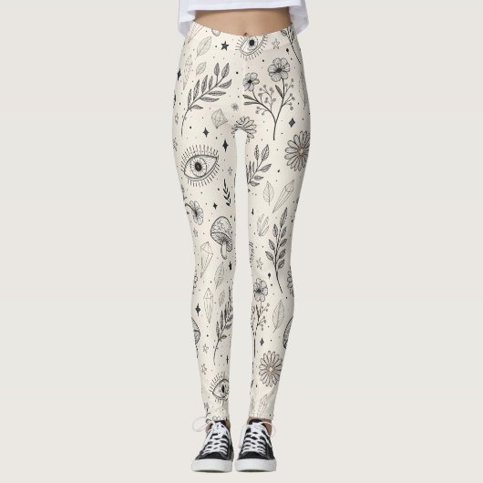 Celestial Botanical Pattern (3) Leggings (Vorderseite)
