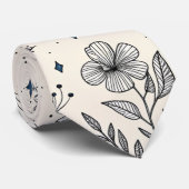 Celestial Botanical Pattern (4) Krawatte (Gerollt)