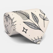 Celestial Botanical Pattern (5) Krawatte (Gerollt)