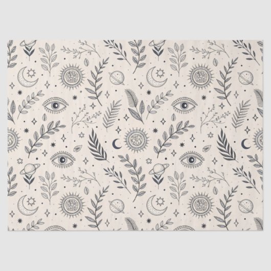 Celestial Botanical Pattern (5) Seidenpapier (Vorderseite)