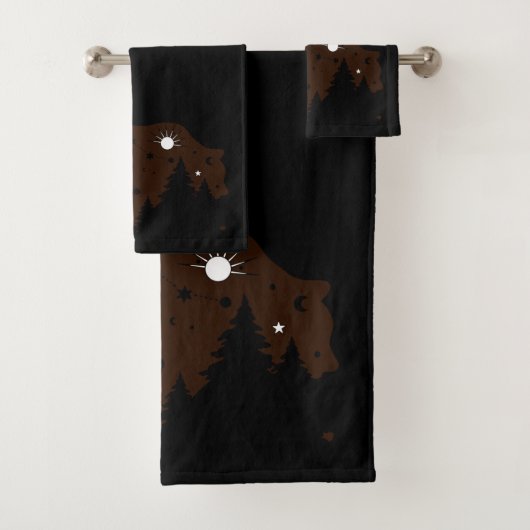 Celestial Brown Bear Badhandtuch Set (Insitu)