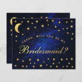 Celestial Budget Gold Stars Bridesmaid Vorschlag (Vorne/Hinten)