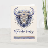 Celestial Bull Fantasy Zodiac Taurus Geburt Karte (Vorderseite)