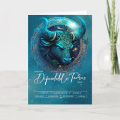 Celestial Bull Symbol Fantasy Taurus Zeichen Gebur Karte (Vorderseite)