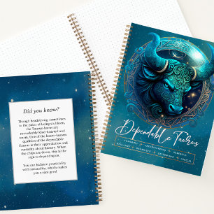 Celestial Bull Zodiac Symbol Fantasy Taurus Notizblock