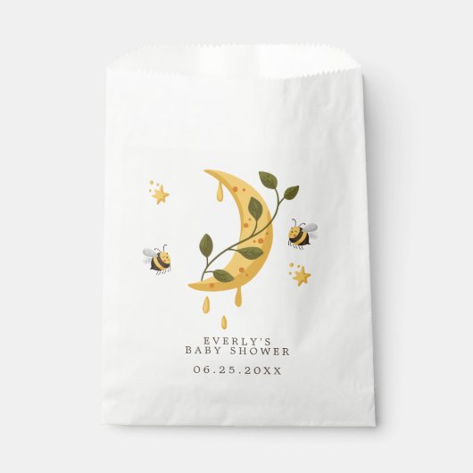 Celestial Bumblebee Moon Honey Baby Dusche Geschenktütchen (Vorderseite)