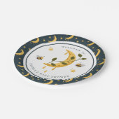 Celestial Bumblebee Moon Honey Baby Dusche Pappteller (Schrägansicht)