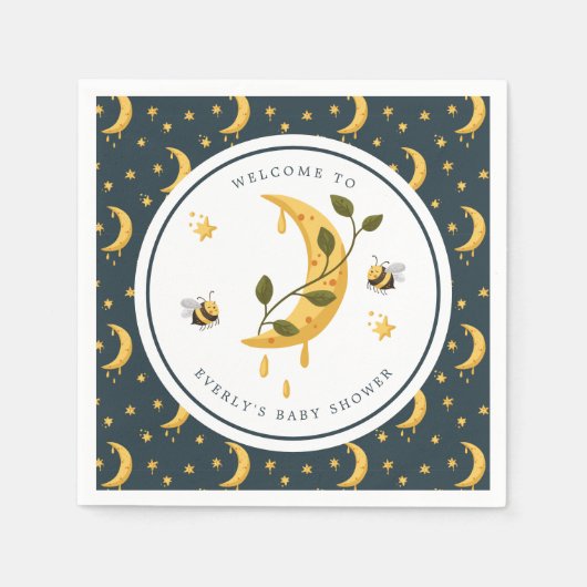 Celestial Bumblebee Moon Honey Baby Dusche Serviette (Vorderseite)