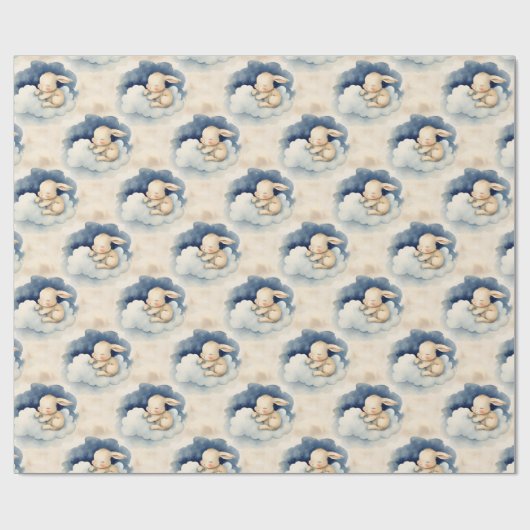 Celestial Bunny Boys Birthday Geschenkpapier (Flach)
