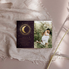 Celestial Burgund zwei Foto Hochzeit speichern das Einladung