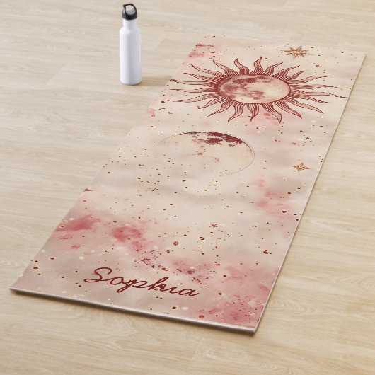 Celestial Burgundy Blush and Gold Individuelle Nam Yogamatte (Beispiel)