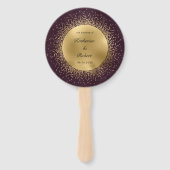 Celestial Burgundy Gold Wedding Program Fächer (Vorderseite)
