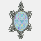 Celestial Butterfly Glow Schneeflocken Zinn-Ornament (Links)
